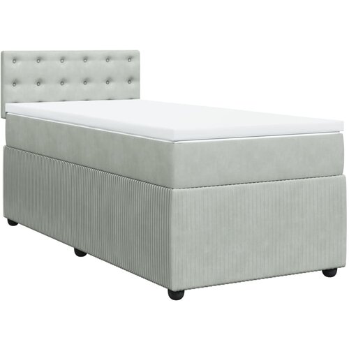 Maison Chic Box spring postelja - Vzmetna postelja z vzmetnico svetlo siv 90x190 cm žamet SL11820, (21902540) Cene