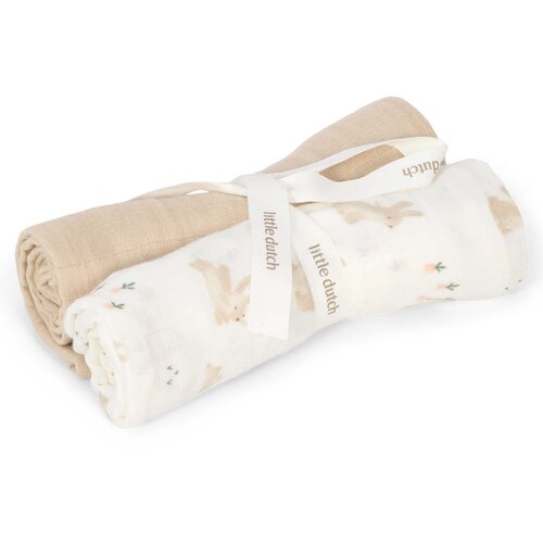 Little Dutch® komplet 2 tetra pleničk 70x70 baby bunny newborn naturals Cene