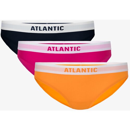 Atlantic Women's Bikini Panties 3Pack - navy blue, pink, orange Slike