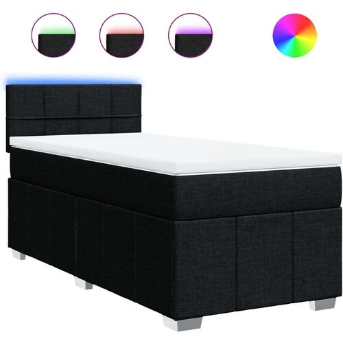 vidaXL Krevet s oprugama i madracem crni 90x200 cm od tkanine Cijene