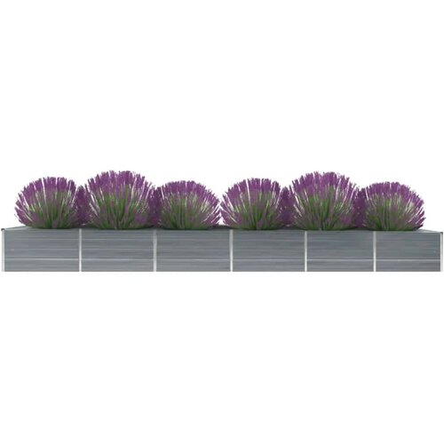 vidaXL Visoka greda pocinkano jeklo 480x80x45 cm siva, (20618638) Cene
