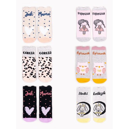 Yoclub Kids's Girls Cotton Socks 6-Pack SKA-0108G-AA0B Slike