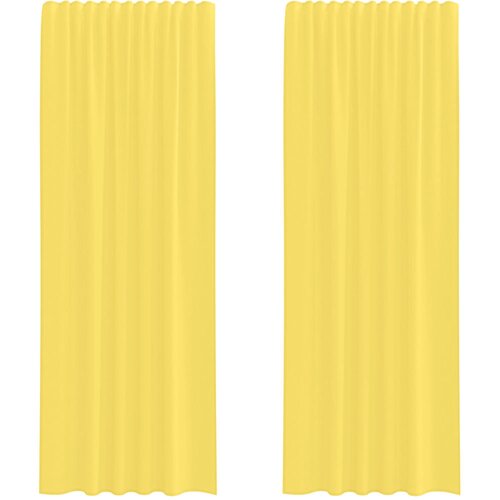 Voile zavjese s džepovima za &amp;scaron;ipke 2 kom žute Žuta 140 x 260 cm Slike