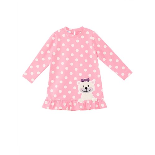 Denokids Teddy Bear Baby Girl Polka Dot Pink Dress Cene