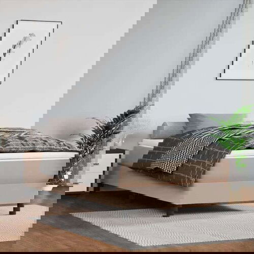  Kreveta s oprugama boja cappuccina 100x200cm umjetna koža Slike