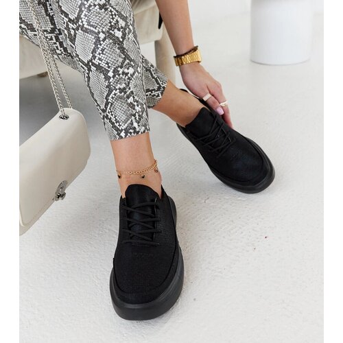 Gemre Women&amp;#039;s black lace-up platform sneakers Lori Slike