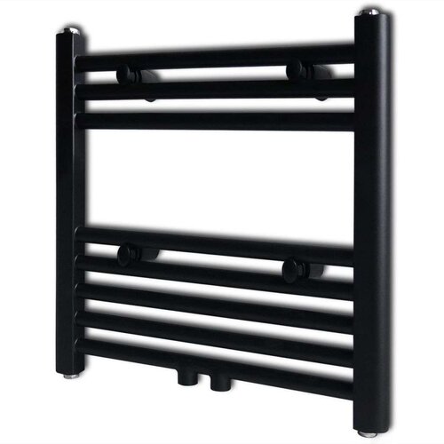 vidaXL kupaonski radijator za ručnike s prečkama ravni crni 480 x 480 mm Cene