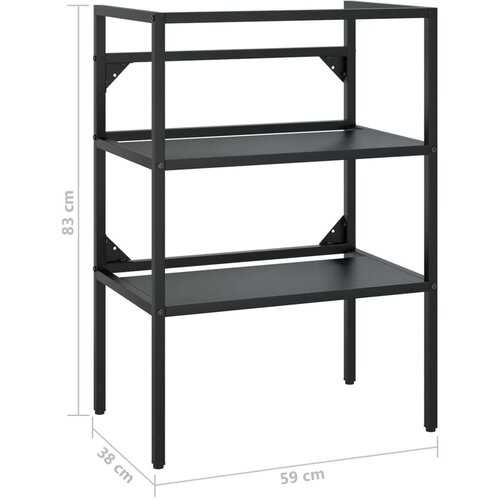 VidaXL okvir za kupaonski umivaonik crni 59 x 38 x 83 cm željezni Slike