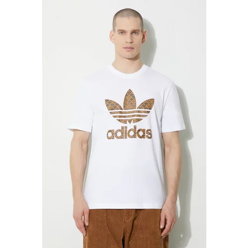 Adidas Bombažna kratka majica moški, bela barva