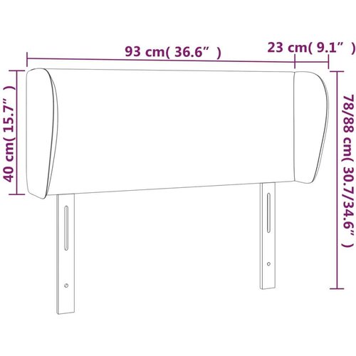 VidaXL uzglavlje s u&amp;scaron;ima sivi 93x23x78/88 cm od umjetne kože Slike