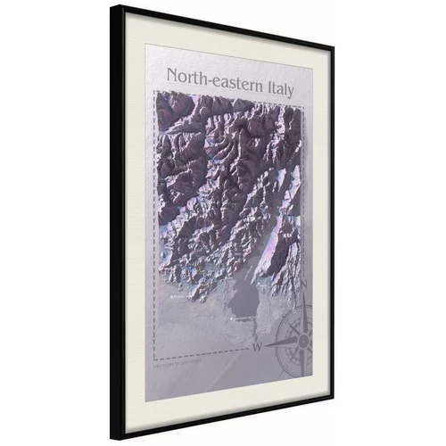  Poster - Raised Relief Map: North-Eastern Italy 40x60