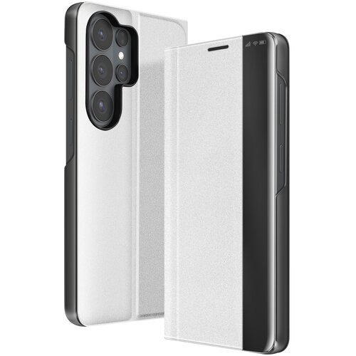 AVIZAR Preklopni etui Galaxy S26 Ultra, dvomaterialni, video stojalo, Srebrna, (5000274052) Cene