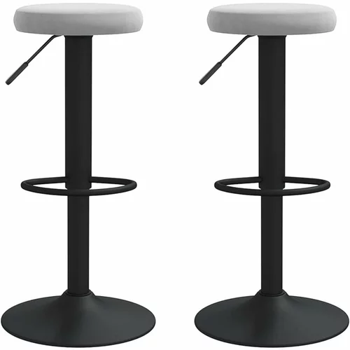  Barski stolčki 2 kosa svetlo siv žamet, (20817446)