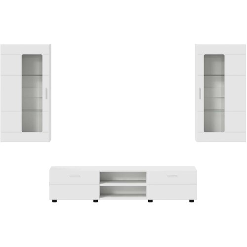  Set TV komoda s ladicama FLORIN 3 pcs Bijelo Konstruirano drvo Slike