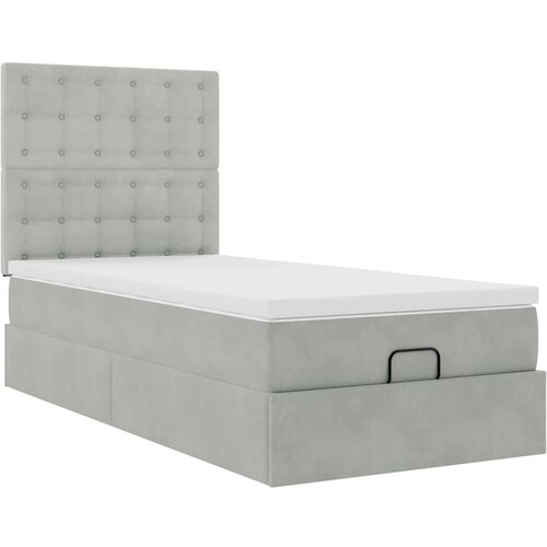  Okvir za krevet s madracima svjetlosivi 80x200 cm bar&amp;scaron;unasti Slike