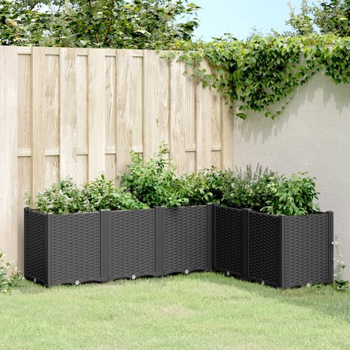 VidaXL Vrtna sadilica crna 160 x 120 x 53 cm PP Slike