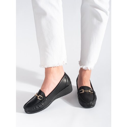 Shelvt Women's black loafers with buckle Cijene