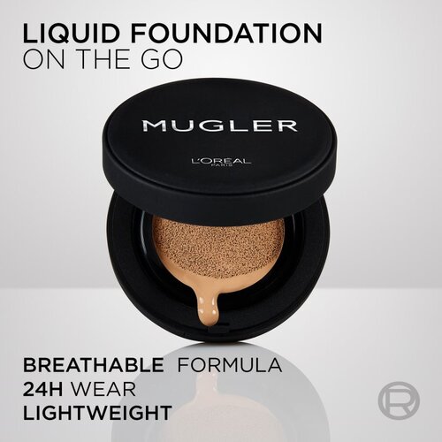 L&amp;acute;Or&amp;eacute;al Paris x Mugler dolgoobstojni kompaktni puder za polno prekrivanje odtenek 01 Very Light 23 ml Slike