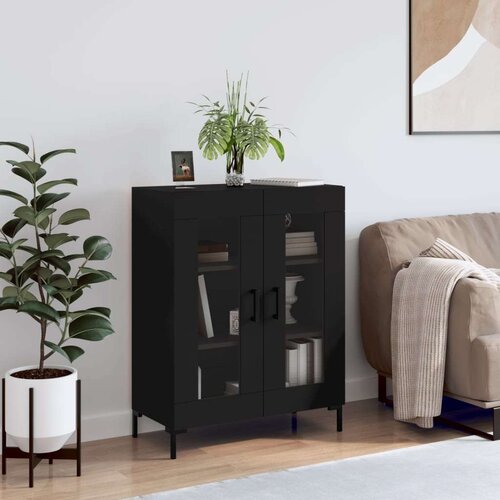  Komoda crna 69 5 x 34 x 90 cm od konstruiranog drva Slike