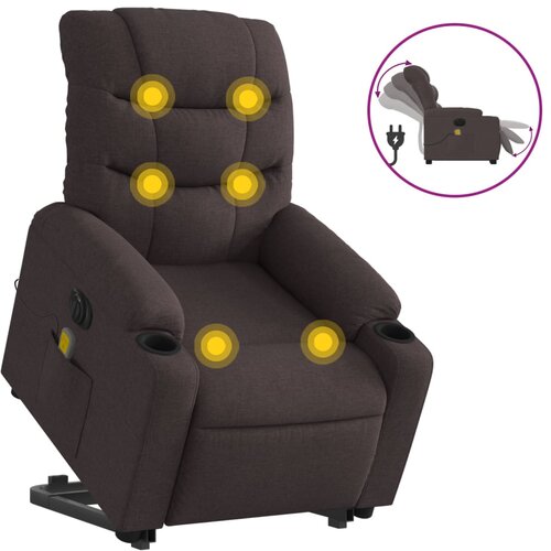 Maison Chic Električni masažni naslanjač - Relax naslanjač s funkcijo vstajanja temno rjav, (22062293) Cene