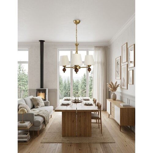 Opviq luster Mercure Wood 3, 3 &times; E27, zlatni / krem Cene