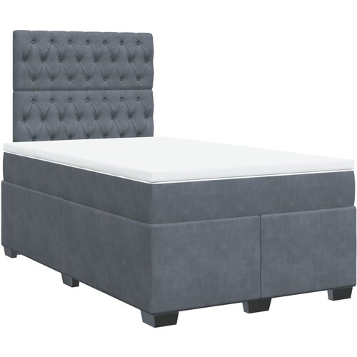 Maison Chic Box spring postelja - Vzmetna postelja z vzmetnico temno siva 120x200 cm žamet SL23489, (21891495) Cene