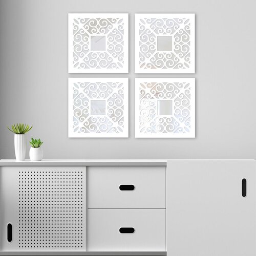 Wallity set ogledala BYZ06833628, beli Slike