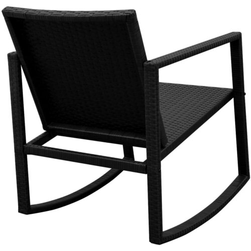  3-Dijelni bistro set od poliratana crni Slike