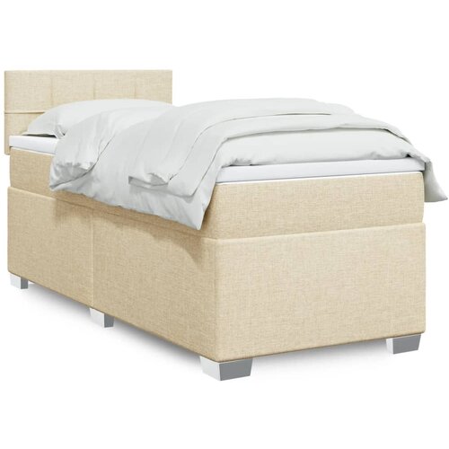  Krevet s oprugama i madracem krem 90 x 190 cm od tkanine Cijene