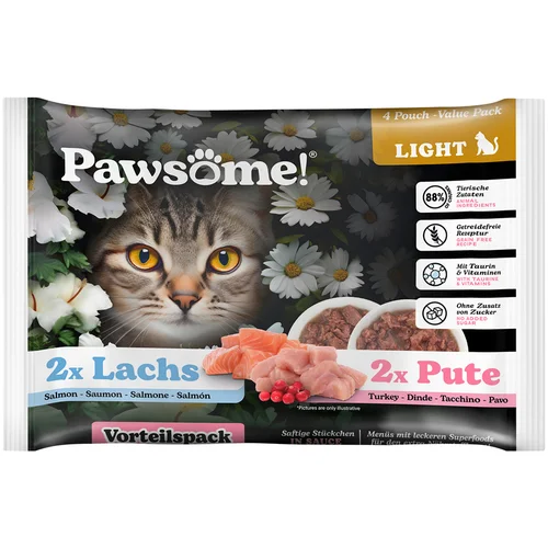 Pawsome Adult Light 4 x 85 g - Puretina i losos