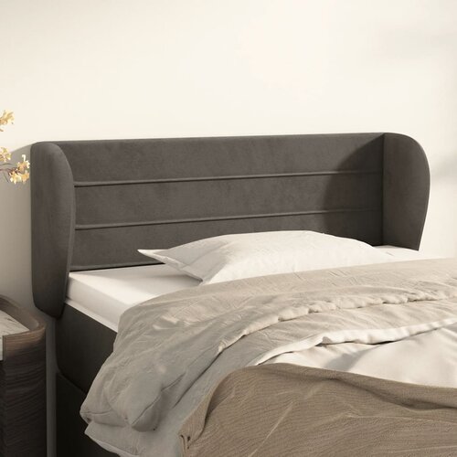 vidaXL Uzglavlje s ušima tamnosivo 103x23x78/88 cm baršunasto Cijene