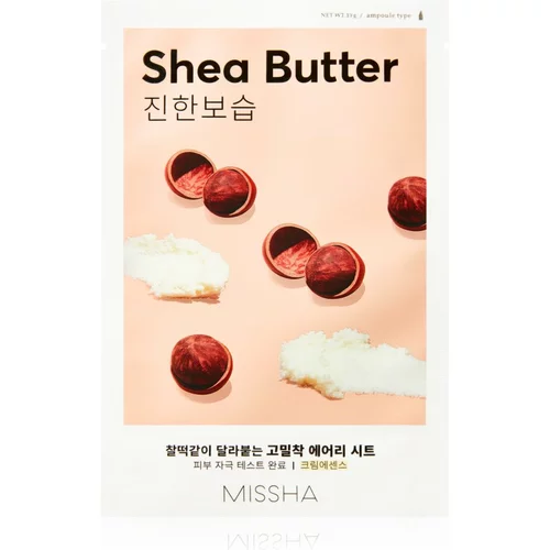 MISSHA Airy Fit Shea Butter Sheet maska s visoko hidratantnim i hranjivim učinkom 19 g
