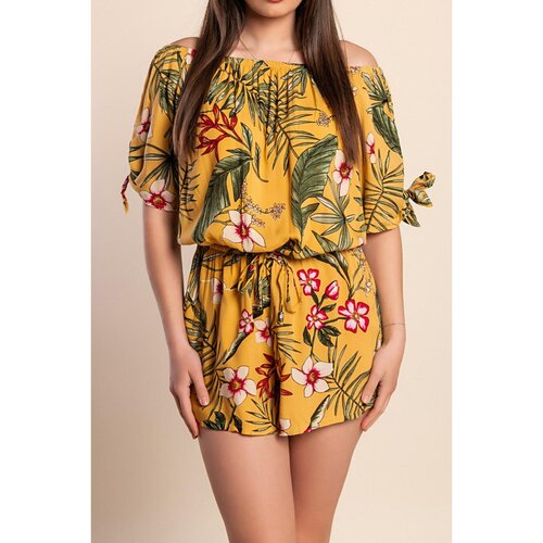 Fenzy Plus Size Kombinezon S Potiskom, Rumen Cene