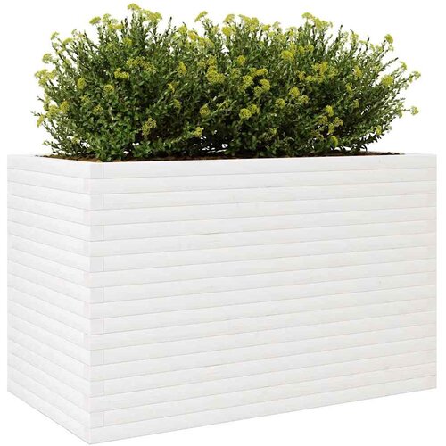  Vrtna sadilica bijela 110x60x68,5 cm od masivne borovine Slike