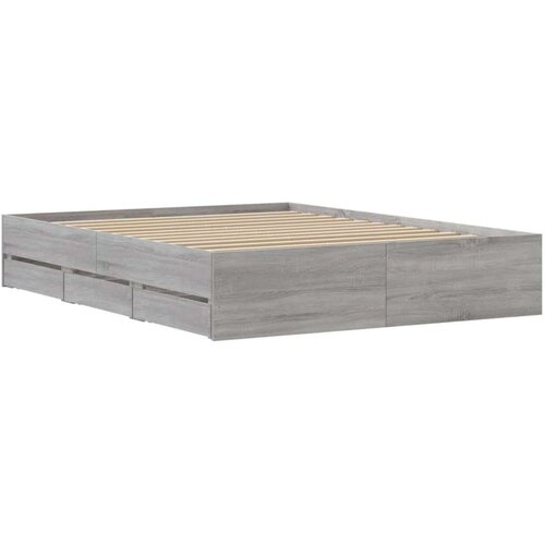 vidaXL Okvir za krevet s ladicama boja hrasta 140x200 cm drveni Cijene