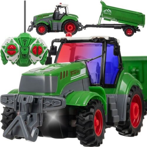 Kruzzel traktor na daljinsko upravljanje s prikolicom kiperom i LED svjetlima, 39 cm Slike