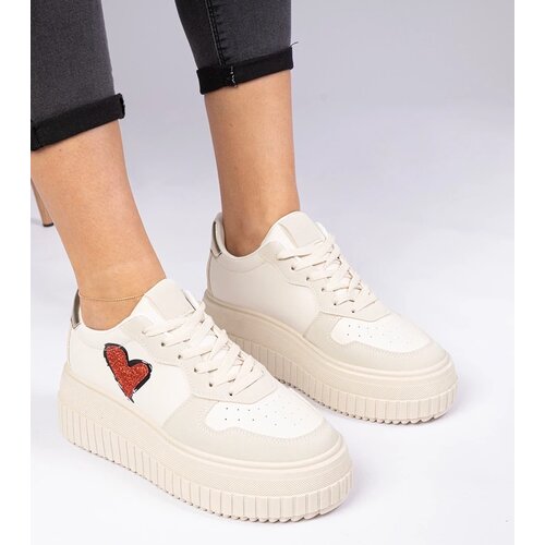 D/CEO marka niezdefiniowana Beige women's sneakers with glittery heart Laira Cijene
