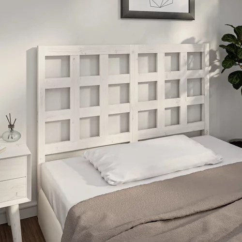  Uzglavlje za krevet bijelo 125,5x4x100 cm od masivne borovine