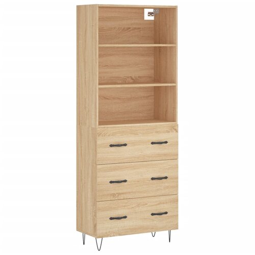 Maison Chic Visoka Komoda - Predalnik sonoma hrast 69,5x34x180 cm inženirski les, (21718831) Cene
