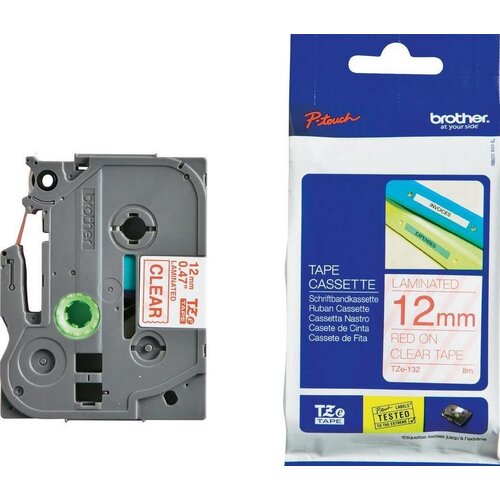  Trak p-touch tze-132 prozor/rdeč 12mm BROTHER Slike