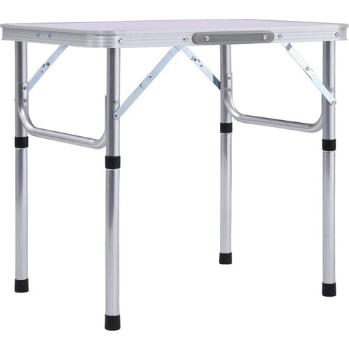 VidaXL Zložljiva miza za kampiranje bela iz aluminija 60x45 cm Slike