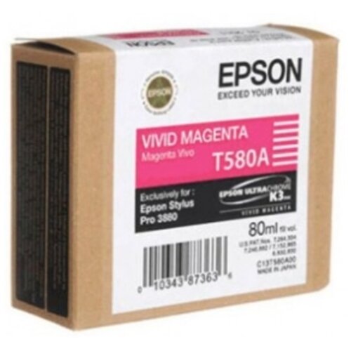 Epson ink cartridge vivid magenta T 580 80 ml T 580A Slike