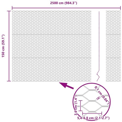  Set ograde Set od 2 Siva Čelik s pra&amp;scaron;kastim premazom 25 x 1 5 m Slike