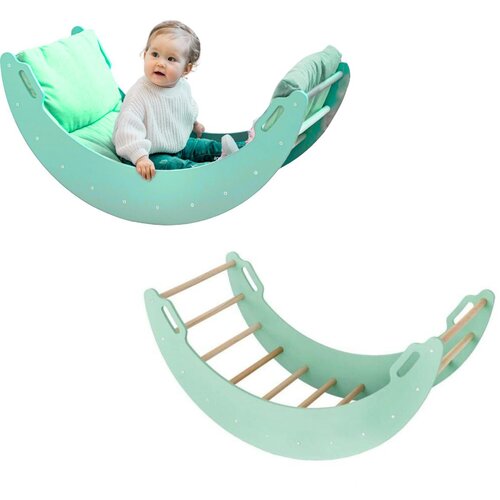 Monkey Gym Lesena gugalnica Moon green, (5000077007) Cene