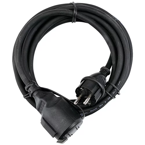 PROFI DEPOT gumeni produžni kabel (5 m, Crne boje, IP44, H07RN-F3G1,5)