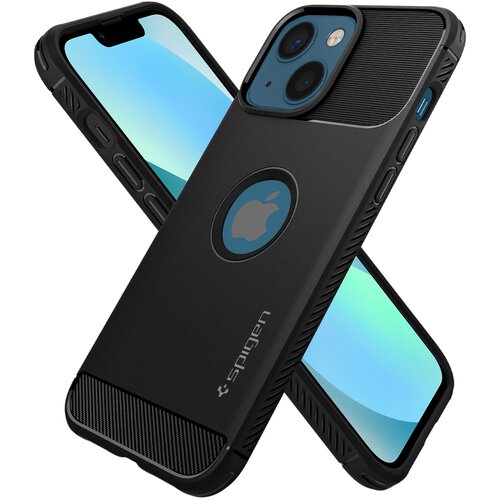 Spigen odporen ovitek za iPhone 13 z ucinkom karbona - crn, (20632656) Slike