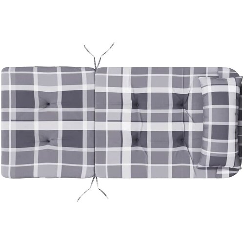  Jastuci za stolicu Adirondack 2 kom sivi karirani od tkanine Slike