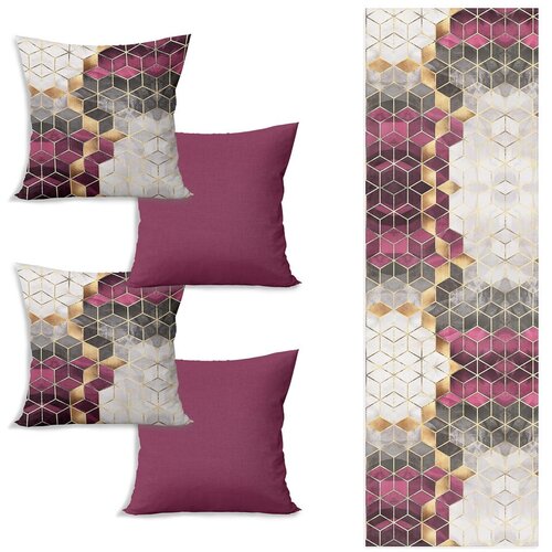 Minimalist Cushion Covers Set nadstolnjaka i 4 jastučnice Optic - Slike