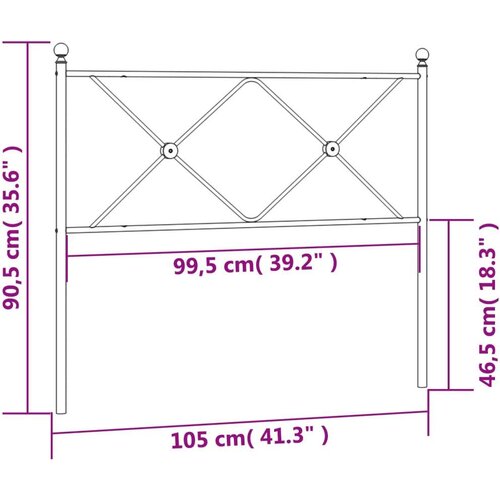  Metalno uzglavlje bijelo 100 cm Slike