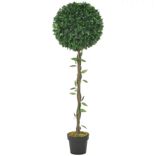 vidaXL Umjetno stablo lovora s posudom zeleno 130 cm